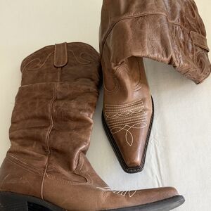 Steve Madden Tan Leather Heeled Boots